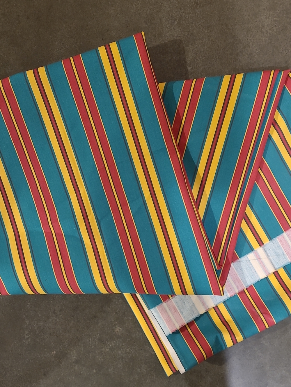 VINTAGE LAURA ASHLEY 100% COTTON MULTI STRIPE FABRIC 5 YARDS